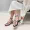 Fashion Thin Narrow Band Strap Gladiator Tied Wing Heel Sandals