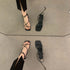 Fashion Thin Narrow Band Strap Gladiator Tied Wing Heel Sandals