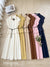 2-Piece Set, V-Neck Collar Top With Waist Belt And Skirt