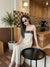2-Piece Set, Spaghetti Asymmetrical Lace Trim Top With Skirt