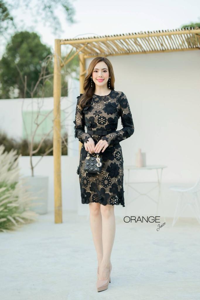 ORANGE JUICE Lace Embroidered Round Neck Dresses GlamourFashion ORANGE JUICE Lace Embroidered Round Neck Dresses GlamourFashion